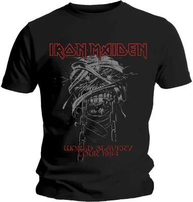 Immagine prodotto di Iron Maiden - Maglietta XX-Large da uomo del tour 1984 World Slavery - Nero