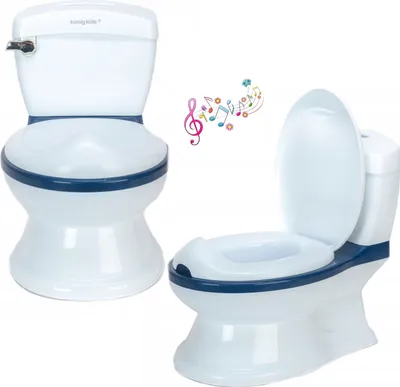 Produktbild von COIL Toilettentrainer, Kindertoilette, Lerntöpfchen, Babytopf, Sound, mit Spülgeräusch, Gewebebehälter, abnehmbare Schüssel, ab 18 Monaten, Blau