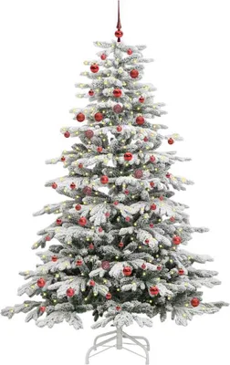 Produktbild von vidaXL Künstlicher klappbarer Weihnachtsbaum Weiß 210 cm PE und PVC