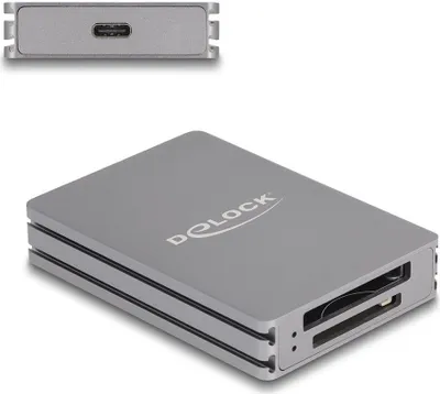 Produktbild von Delock USB Type-C Card Reader für SD und CFexpress Typ B Speicherkarten