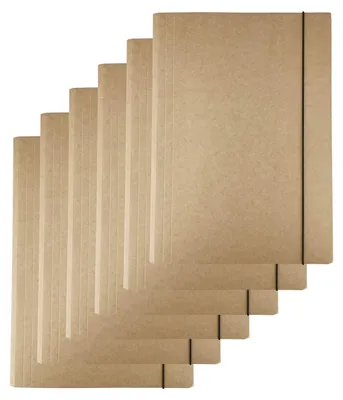 Produktbild von D.RECT - 6 Stück Sammelmappe Dokumententasche aus Pappe Kraftkarton Kartonmappe