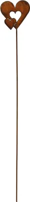 Produktbild von Rost Gartenstecker doppeltes Herz 112 cm Edelrost Gartendeko Metall Rostdeko