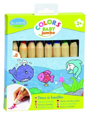 Produktbild von Aladine Buntstifte Baby Jumbo - weiche abwaschbare Kreiden für Kinder