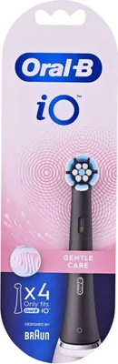 The image shows the packaging of Oral-B iO Gentle Care toothbrush replacement heads.