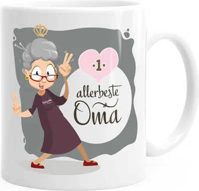 Produktbild von Kaffee-Tasse Allerbeste Oma Geschenk-Tasse Beste Großmutter MoonWorks® weiß unisize