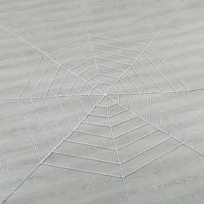 Obrázok produktu pre Rekvizity Veľké Simulácia Spider & Web Plush Bar Dekorácia Spoof hračky 5 kruhy 2,5 metrov biela 70g