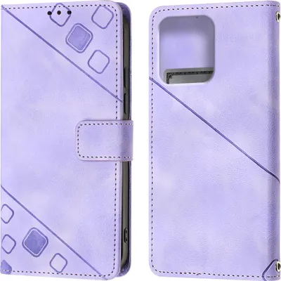 Produktbild von Hülle für Motorola Edge+ 2023 Prägung Flip Leder Brieftasche Schutzhülle mit Ständer Lila