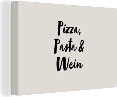 Obrázek produktu pro OneMillionCanvasses® Malba na plátně Nástěnná malba na plátně - Citáty - Přísloví - Pizza, těstoviny a zelenina - 150x100cm
