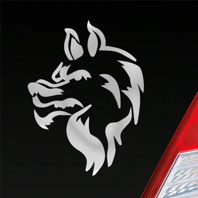 Produktbild von Auto Aufkleber Böser Wolf Hund Tier Animal Tribal Tattoo 12x9 cm Silber Sticker Heckscheibenaufkleber