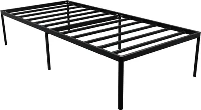 Produktbild von Metallbett RUKIM - Metall Schwarz 90x200x41 cm | Bett 90x200 Bettrahmen Metall Doppelbett