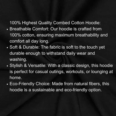 Herren Hoodie 100% Baumwolle - Gefütterte Kapuze - Kängurutasche - Hohe Qualität - Langlebig - Bequem - Sweatshirt