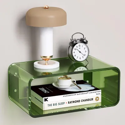 Imagen del producto de Mesita de noche de acrílico Wandregal, ideal para dormitorios minimalistas