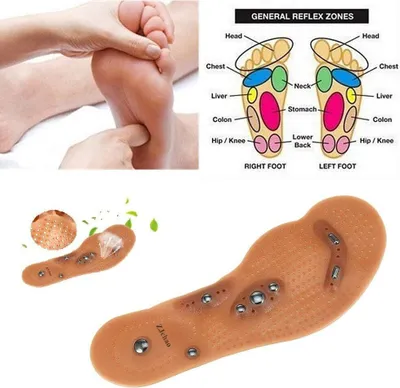 Produktbild von 2 Paar Magnetische orthopädische Einlegesohlen Akupressur Massage Schuheinlagen