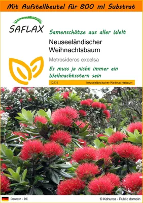 Produktbild von SAFLAX - Garden in the Bag - Neuseeländischer Weihnachtsbaum - 300 Samen - Mit Anzuchtsubstrat im praktischen, selbst aufstellenden Beutel - Metrosideros excelsa