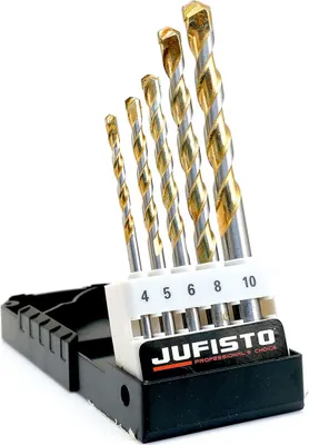 Immagine prodotto di Set di 5 punte per trapano, multimateriale, 4-10 mm, Jufisto