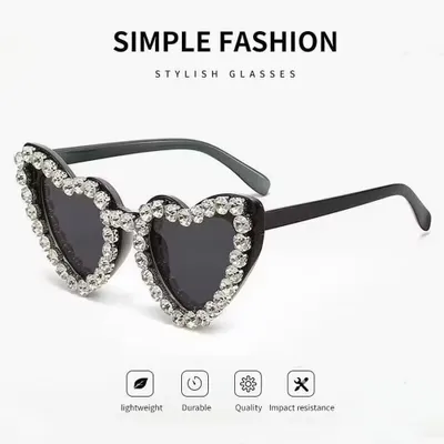 Imagen del producto de Gafas de sol con forma de corazón, para mujer, color , ideales para fiestas, festivales y uso diario