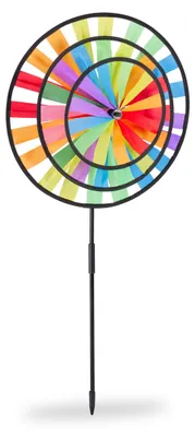 Produktbild von Set aus 4 Regenbogen-Windmühlen für Garten, Balkon oder Terrasse