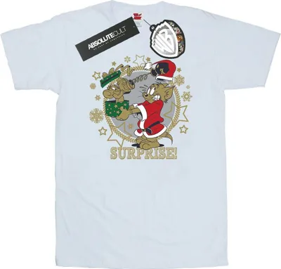 Produktbild von Tom And Jerry - "Christmas Surprise" T-Shirt für Herren BI52090 (XXL) (Weiß)