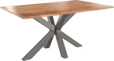 Produktbild von Esstisch Baumkante massiv Akazie natur 180 x 90 silber SPYRO