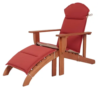 Produktbild von Adirondack-Stuhl MARKUS mit Auflage Natur Eukalyptus | Liegestuhl Adirondack Gartenstuhl Sonnenliege