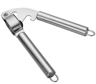 Zdjęcie produktu dla Praska do czosnku – Młynek i tłuczek do imbiru – Wielofunkcyjny tłuczek do czosnku – Łatwy w użyciu – Ergonomiczna rączka w kształcie rurki – Łatwy do czyszczenia – Nadaje się do orzechów, papryki i korzeni – Srebrny