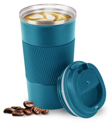Image de Gobelet isotherme avec couvercle, idéal pour le café et le thé en voiture ou au bureau, capacité de 510 ml