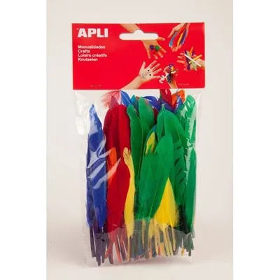 Image de Plumes, grandes, 100 pièces, mélange de couleurs