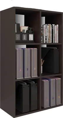 Produktbild von Coemo Aktenregal Delta-6 aus Holz 6 Fächer Schwarz