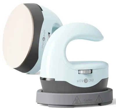 Produktbild von Mini Transferpresse - H1 kleine Heizpresse - Für Schuhe Kappen Stofftiere - Für HTV und Sublimation - Tragbares Bügeleisen - Bubble Blue mit EU-Stecker