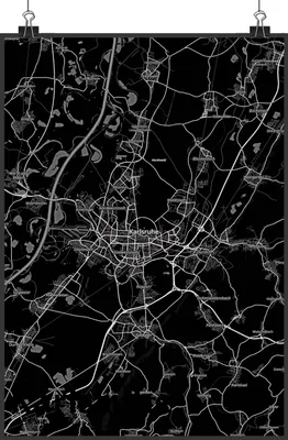 Produktbild von Mr. & Mrs. Panda Bild Karlsruhe DIN A1 - Geschenk, Stadt Dorf Karte Landkarte Map Stadtplan, Posterdruck, Kunstdruck, drucke, Wandbild, Plakat