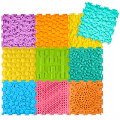 Produktbild von Silikonmatte 4FIZJO sensorisch orthopädisch mit Puzzle-Elementen und Fußmassage