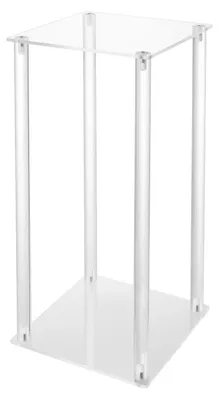 Produktbild von Blumenständer aus Acryl - Podest Säulen Set 3 Stück - Rechteckig 40/60/80 cm - Freistehender Displayständer - Hochzeit Party Tischdekoration - Transparent