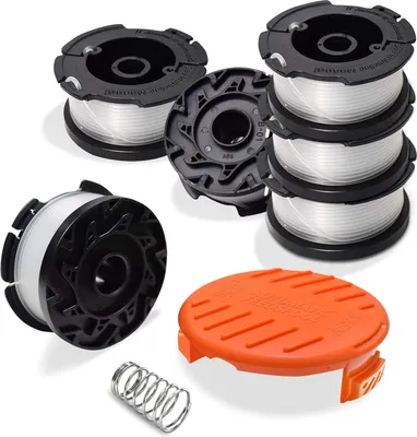 Produktbild von Trimmer Spool Compatible with Black + Decker String Trimmer, Replacement Durable  AF-100 Weed Eater Edger, 30ft 0.065 inch Line (8 Replacement Spool + 2 Trimmer Cap +2 Spring)