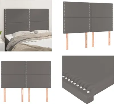 Image de vidaXL Têtes de lit 4 pcs. Gris 72x5x78/88 cm similicuir - Tête de lit - Têtes de lit - Tête de lit