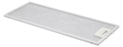 A metal mesh filter with a white handle, isolated on a white background.