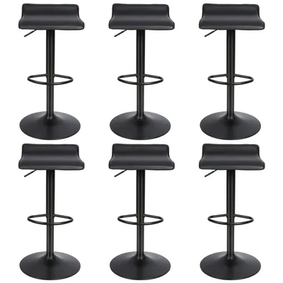 Produktbild von Barhocker 6er Set Barstuhl Tresenhocker Küchenstühle 360° Drehbar, PolyurethanMatall Barstühle Schwarz