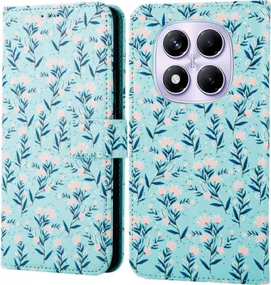 Image de imoshion Bibliothèque design pour le Xiaomi Redmi Note 14 Pro (4G) - Fleurs bleues