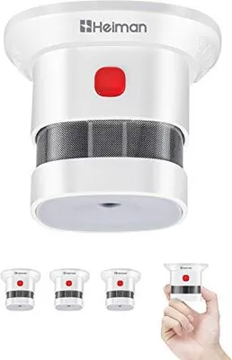 Produktbild von Heiman Mini Rauchmelder 10 Jahre Akkulaufzeit VDS EN14604 Smart Fire Photoelektrikum Sensor