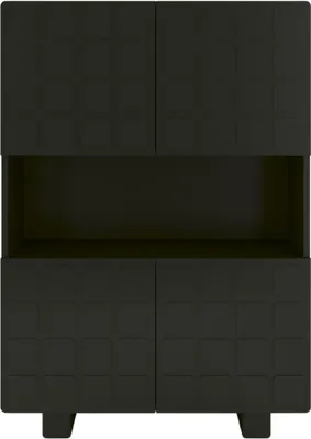 Produktbild von CUBO HIGH Kommode 3D mit dekoriert Front / 4 Türen / 85 x 120 cm / Schwarz