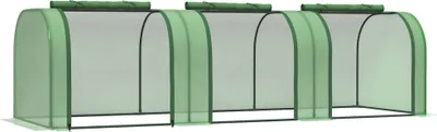 Produktbild von Foliengewächshaus,dreiaufrollbareTüren,robustePlane,Stahlrahmen,grün,2,95x1x0,8m