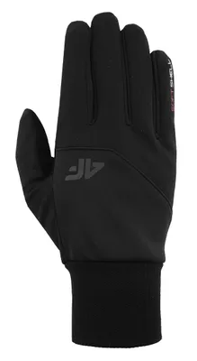 Zdjęcie produktu dla 4F Rękawiczki Softshell Uni Sportowe Rękawiczki Softshell z ekranem dotykowym Wiatroszczelne Wodoodporne Czarne L
