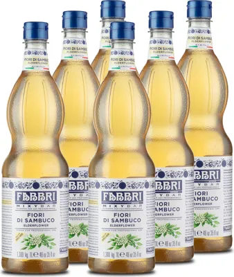 Produktbild von MIXYBAR-HOLUNDERBLÜTE-FABBRI Sirup 6x1L PET-Flasche - sciroppo di fiori di sambuco Italien - ohne Aroma- Farb- & Konservierungsmittel