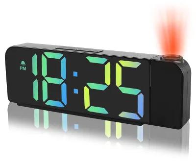 Digitaler Projektionswecker 7,7 Zoll LED, 180° Projektion, USB