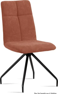 Produktbild von Esszimmerstuhl (6er-Set) Detava 47x92x60 Schwarz/Cognac