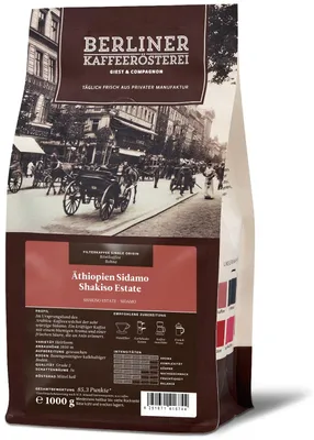 Zdjęcie produktu dla Berliner Kaffeerösterei – Etiopia Sidamo Shakiso Estate (1000 g / ziarna)