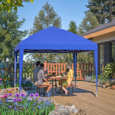 Image de GIHAUVIA Pavillon pliable 3 x 3m Tente de jardin étanche protection UV Pavillons Tentes de réception Tente pour le camping jardin mariage plage bleu