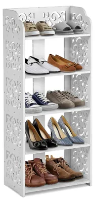 Produktbild von Schuhregal mit 5 Ebenen, schmale Schuhablage für Flur und Eingangsbereich, 40x23x90 cm
