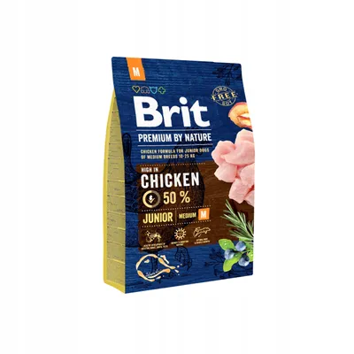 Obrázok produktu pre Brit Premium by Nature Junior M, Dospelý, Akékoľvek plemeno, Stredné (11 - 25 kg), Kuracie mäso, 3 g