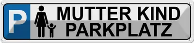 Produktbild von vianmo Blechschild 10x46 cm Parkplatz Mutter Kind Parkplatzschild