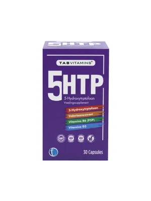 Produktbild von TAB Vitamins 5-HTP Nahrungsergänzungsmittel – 5-Hydroxytryptophan, Baldrianextrakt, Vitamin B6 (P5P) & Vitamin D3 | 30 Kapseln